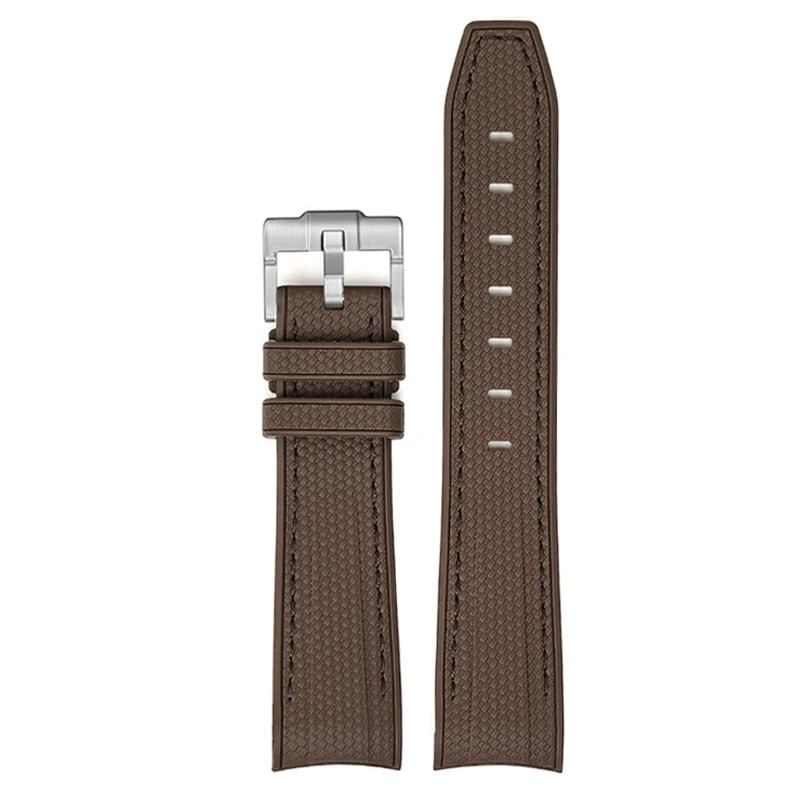 Premium 20mm Rubber Silicone Watch Band with Curved End Design