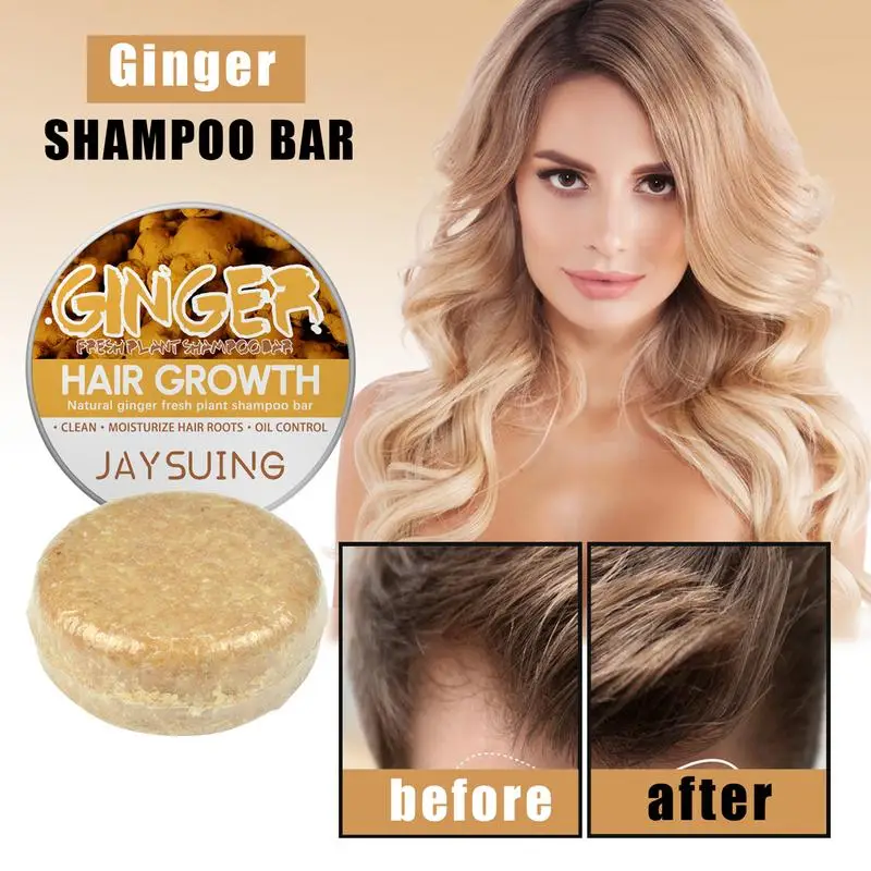 

Anti Hair Loss Ginger Shampoo Hair Growth Thick Moisturizing Shampoo Bar Hair Scalp Massage Anti-Fall Conditioning Shampoo Bar