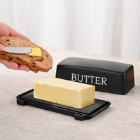 Boîte de récipient au beurre et au fromage ; Stockage au comptoir ; livré avec couvercle et couteau pour un rangement facile au réfrigérateur 2