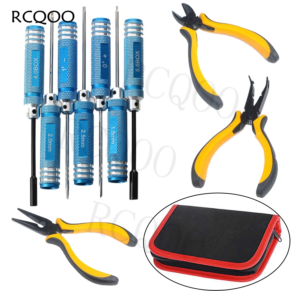 A 10 in 1 Screwdriver and Pliers Tool Kit for Helicopter Airplane,RC Model Car 