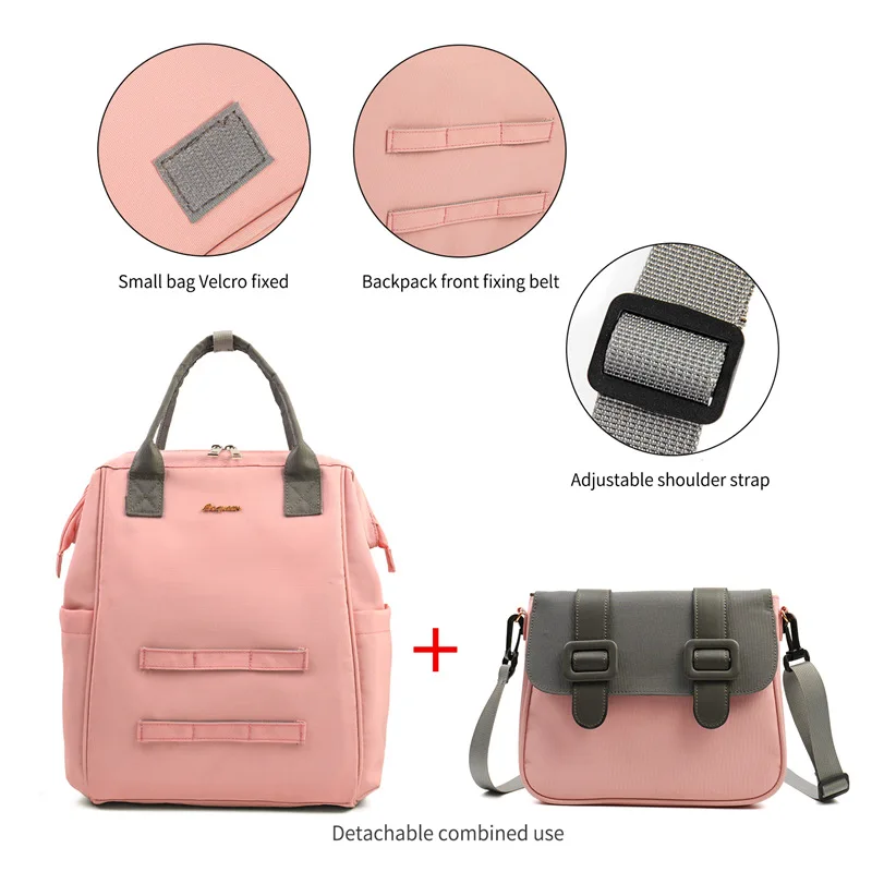 Lequeen Fashion Mummy Maternity Nappy Bag Large Capacity Nappy Bag Travel Backpack Nursing Bag for Baby Care Women's Fashion Bag 4