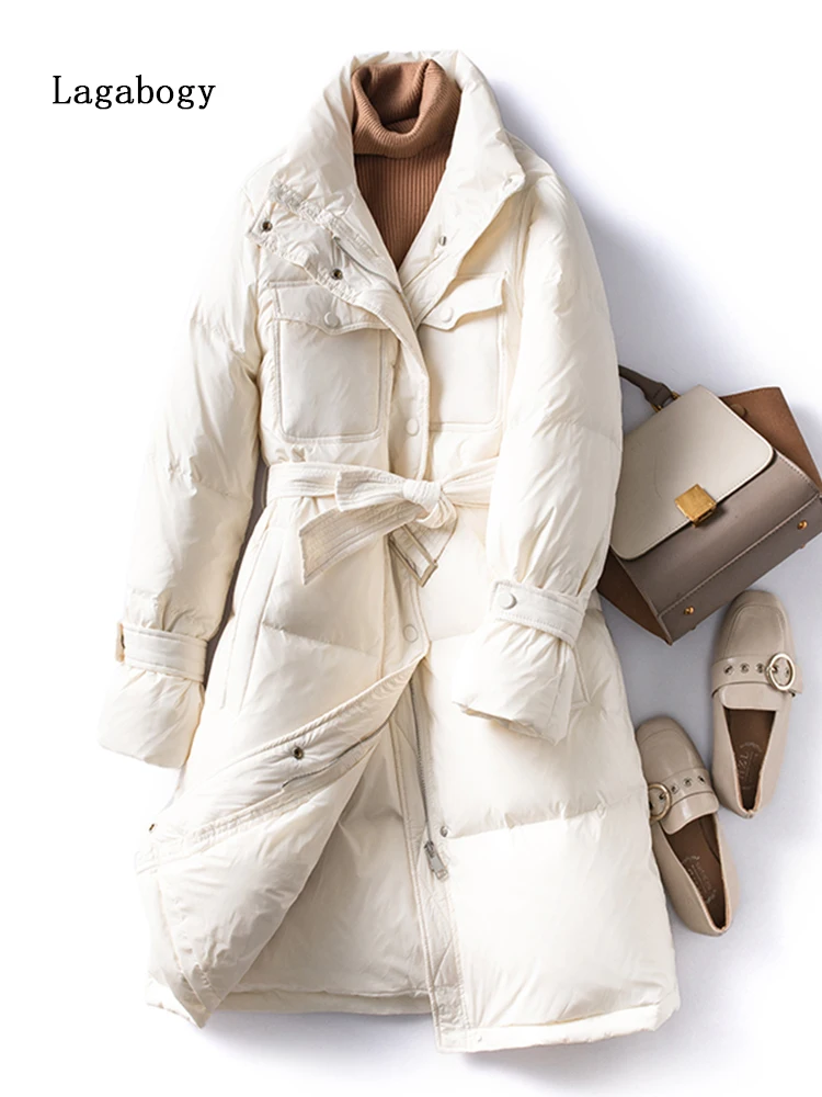 Chaqueta de plumón de pato blanco para mujer, abrigo corto suelto y grueso,  ropa de moda para mujer, invierno, 2023 - AliExpress