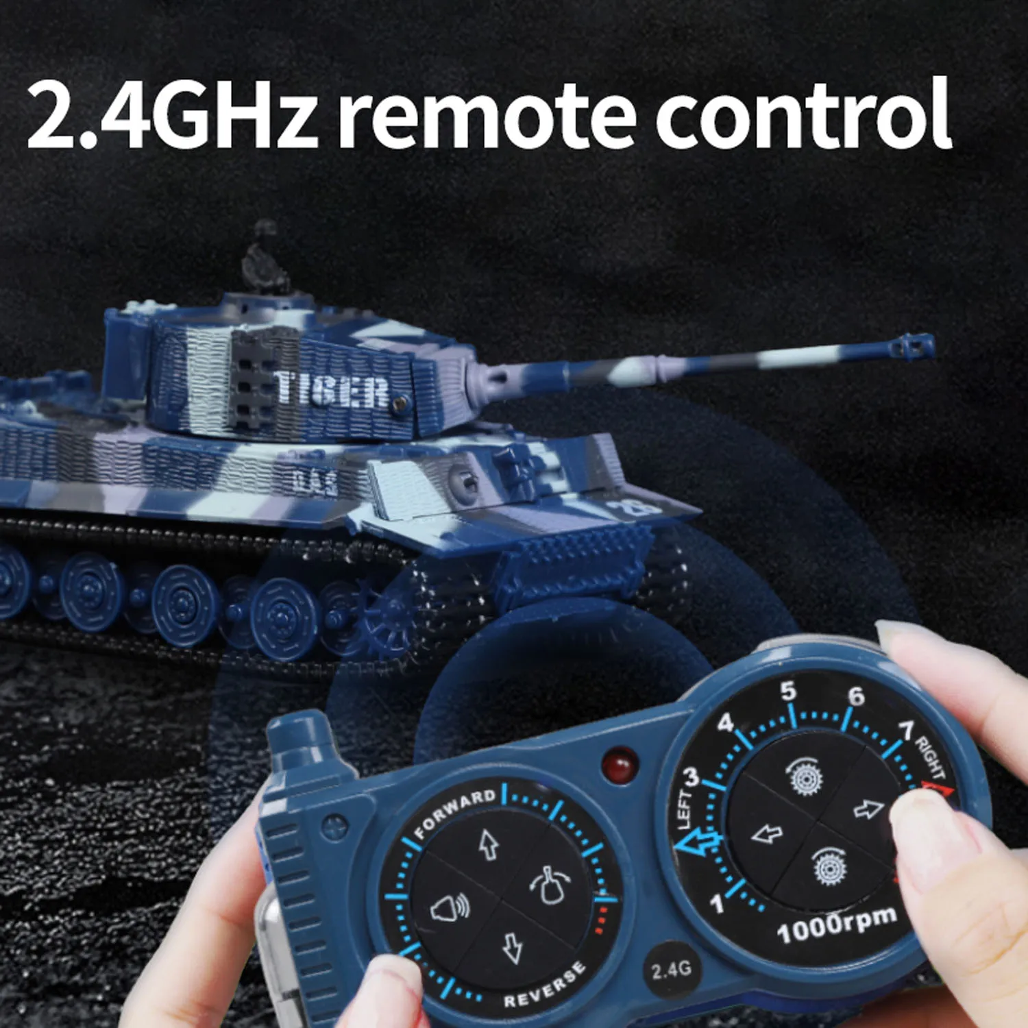 Remote Control Tank 1:72 Mini Remote Control Tank Model 360&deg;Rotation Portable with Sound Effects for Children