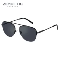 ZENOTTIC 2025 Design Titanium Alloy Sunglasses Vintage Square Polarized Men's Sun Glasses Women Pilot Shades Eyewear