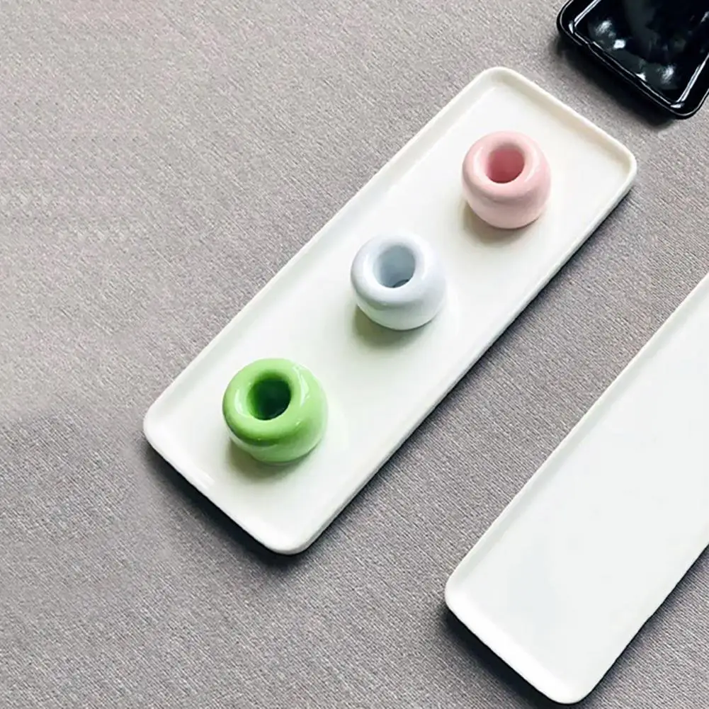Toothbrush Holder 3*4cm Toothbrush Holder Mini Ceramic Toothbrush Stand Hollow Design Pen Holder Rack Shower Bath Shelf Home Bathroom Accessories