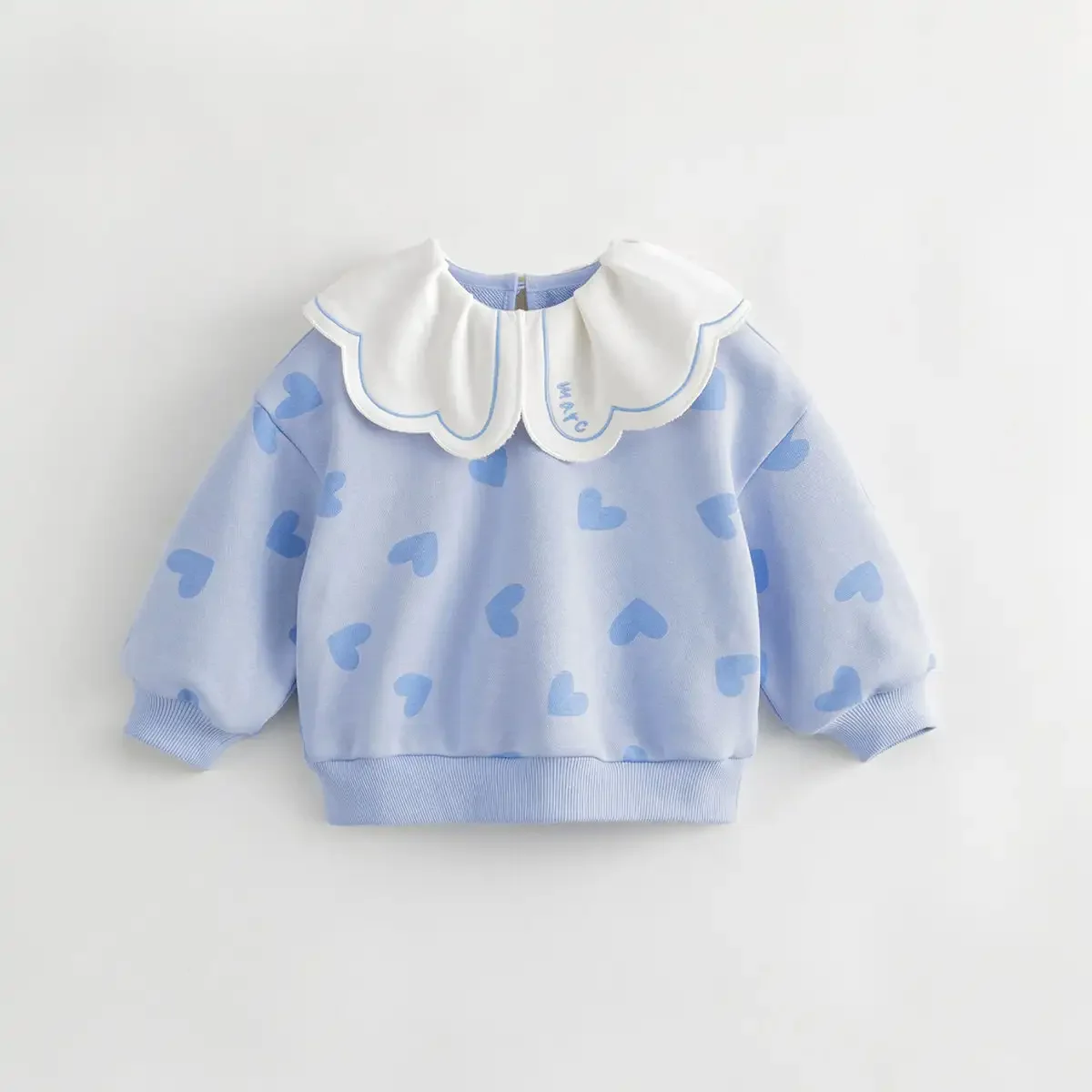 MARC&JANIE Baby Girls Lapel Collar  Jacquard Print Sweatshirts for Spring & Autumn 231592