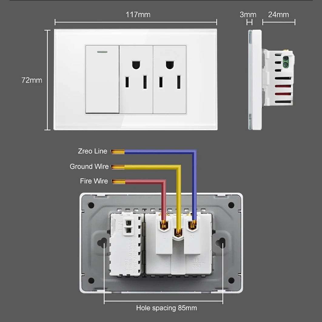 Enchufe de interruptor de pared múltiple de 2 vías tipo 86 con enchufe de 2  puertos usb 8415411 Vector en Vecteezy