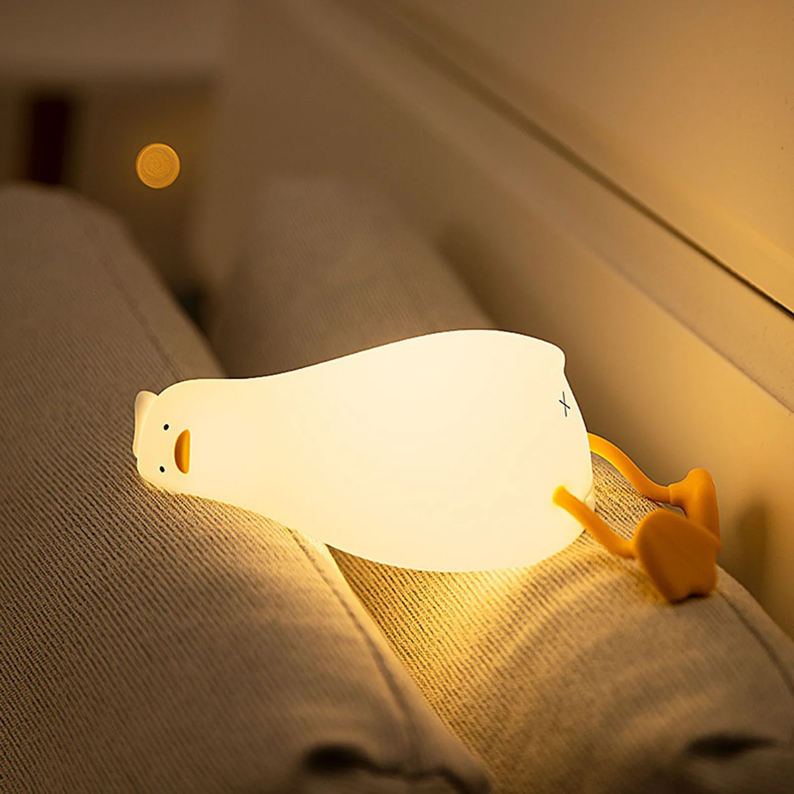 

Rechargeable Silicone Squishy Duck Lamp Child Holiday Gift Sleeping Creative Bedroom Desktop Decor Lamp Led Children Night Light