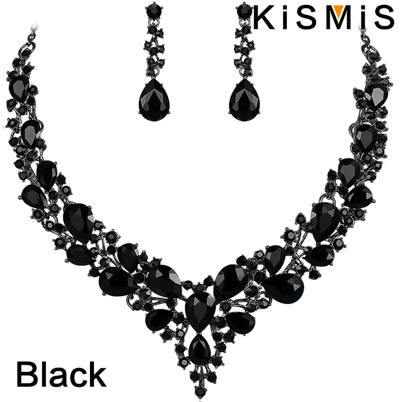 Elegantes Braut-Set mit Kristall-Strass-Halskette und Ohrringen, Hochzeit, Valentinstag, Geschenk, Tropfenform, baumelnder Statement-Schmuck – Detail 13
