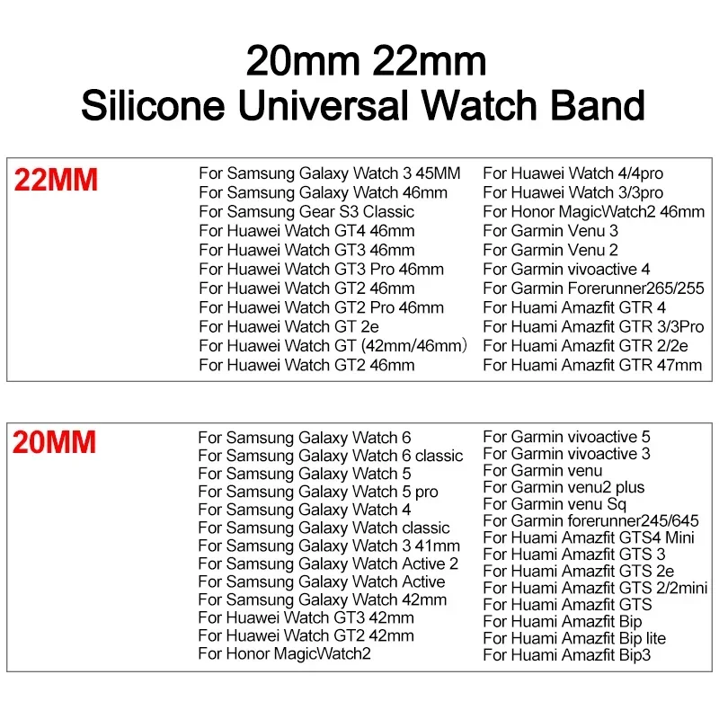 Magnetic Buckle Watch Strap, 20mm & 22mm Adjustable Band