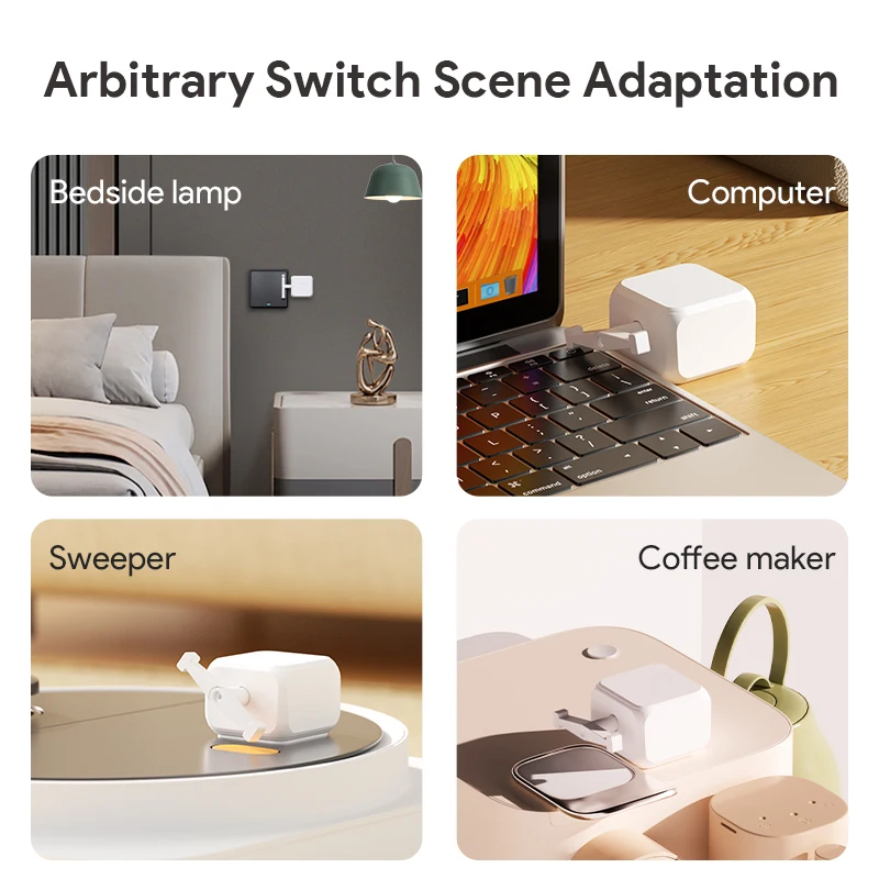 Type-C Rechargeable Tuya Bluetooth 5.2 Smart Switch Fingerbot Plus 5V Robot Button Pusher Arm Switch Support Alexa Google Home