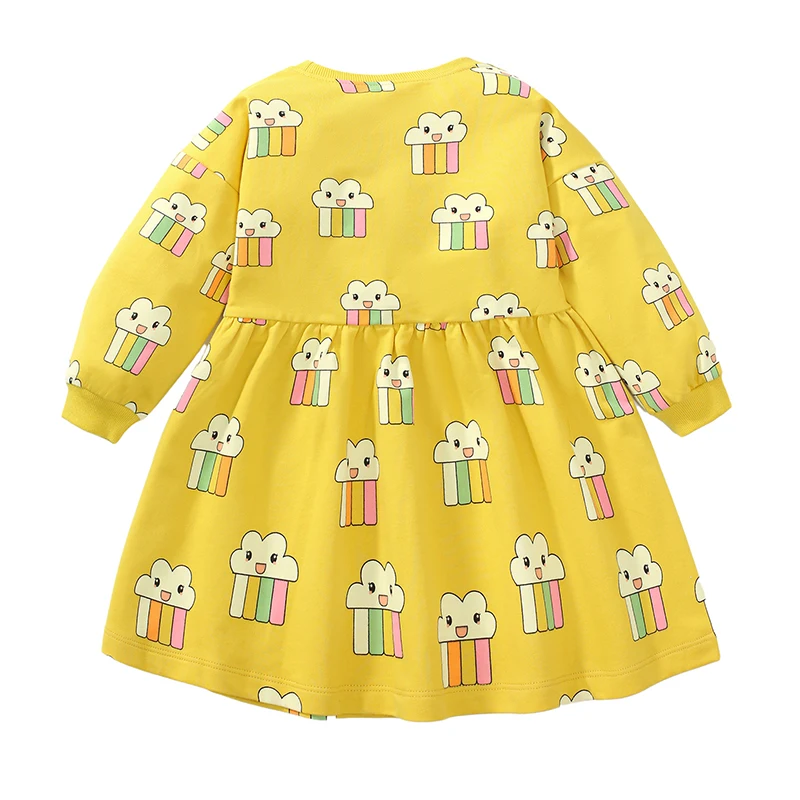 Baby Girls Autumn Cotton Children Clothing Cartoon Princess Long Sleeves Dress Spring
