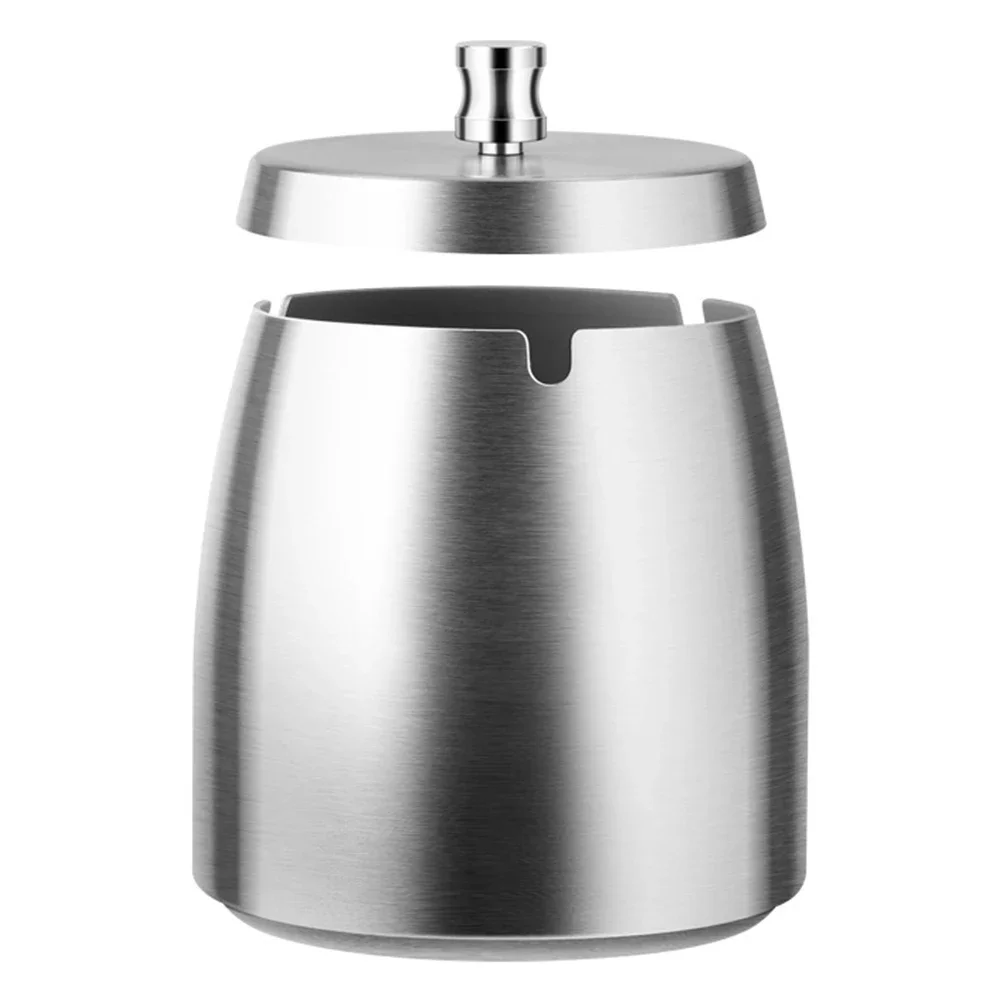 Stainless Steel Butt Bucket Windproof with Lid Cigarette Ashtray Large Capacity for Home/Office/Tabletop/Outside Patio/Balcony portable ashtray cigarettes ashtray stainless steel ashtray metal ashtray