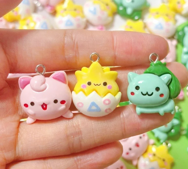 Anime-Inspired Colorful Resin and Enamel Charms Set for Creative Jewelry and DIY Crafts