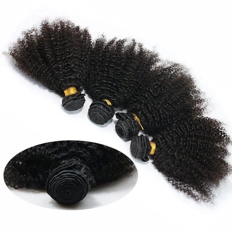 Eseewigs Human Hair Weft Afro Kinky Curly Brazilian Hair Weave Bundles Remy 4B 4C Human Extensions 1 or 3pcs Double Weft Weave human hair extensions