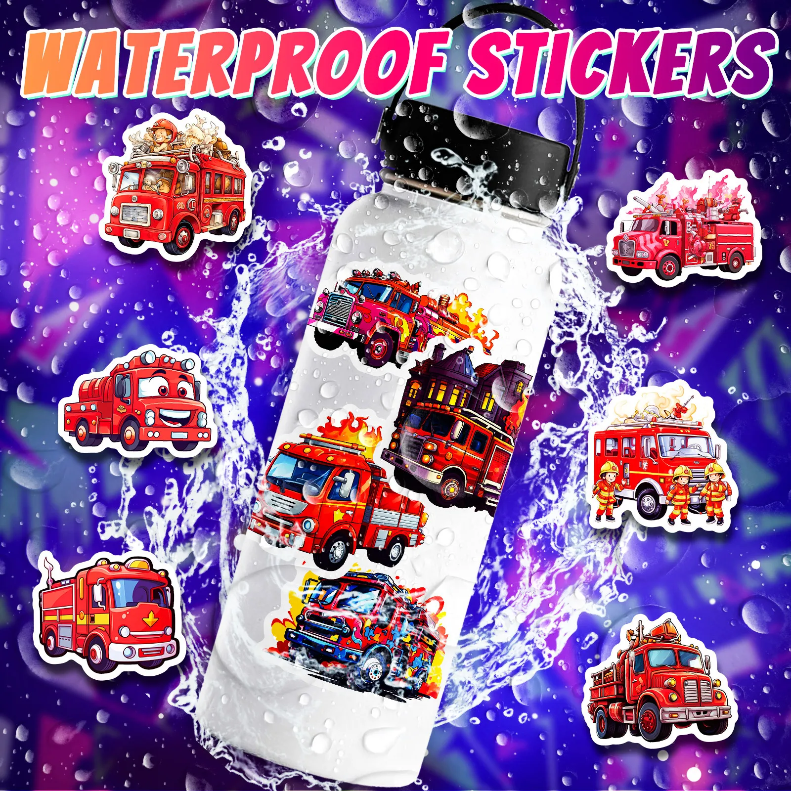 Firefighter-Themed Sticker Set for Creative DIY Projects