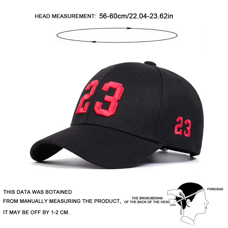 Unisex 23 Embroidery Baseball Cap Hipop Outdoor Adjustable Casual