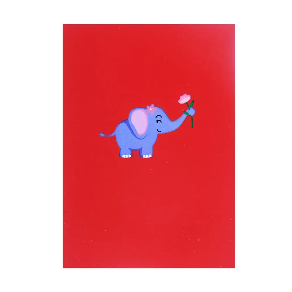 3D Pop Up Thank You Card for Mothers Day Elephant Baby Valentine Wedding Invitation Happy Birthday Gift Postcard greeting cards