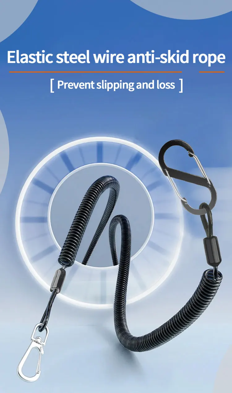 1-4PCS Multi Style 2mm RetrActable Spring Anti-Verlust-elastisches Seil für Camping Outdoor Schlüsselanhänger, Angeln und andere Sicherheits-Lanyard – Detail 1