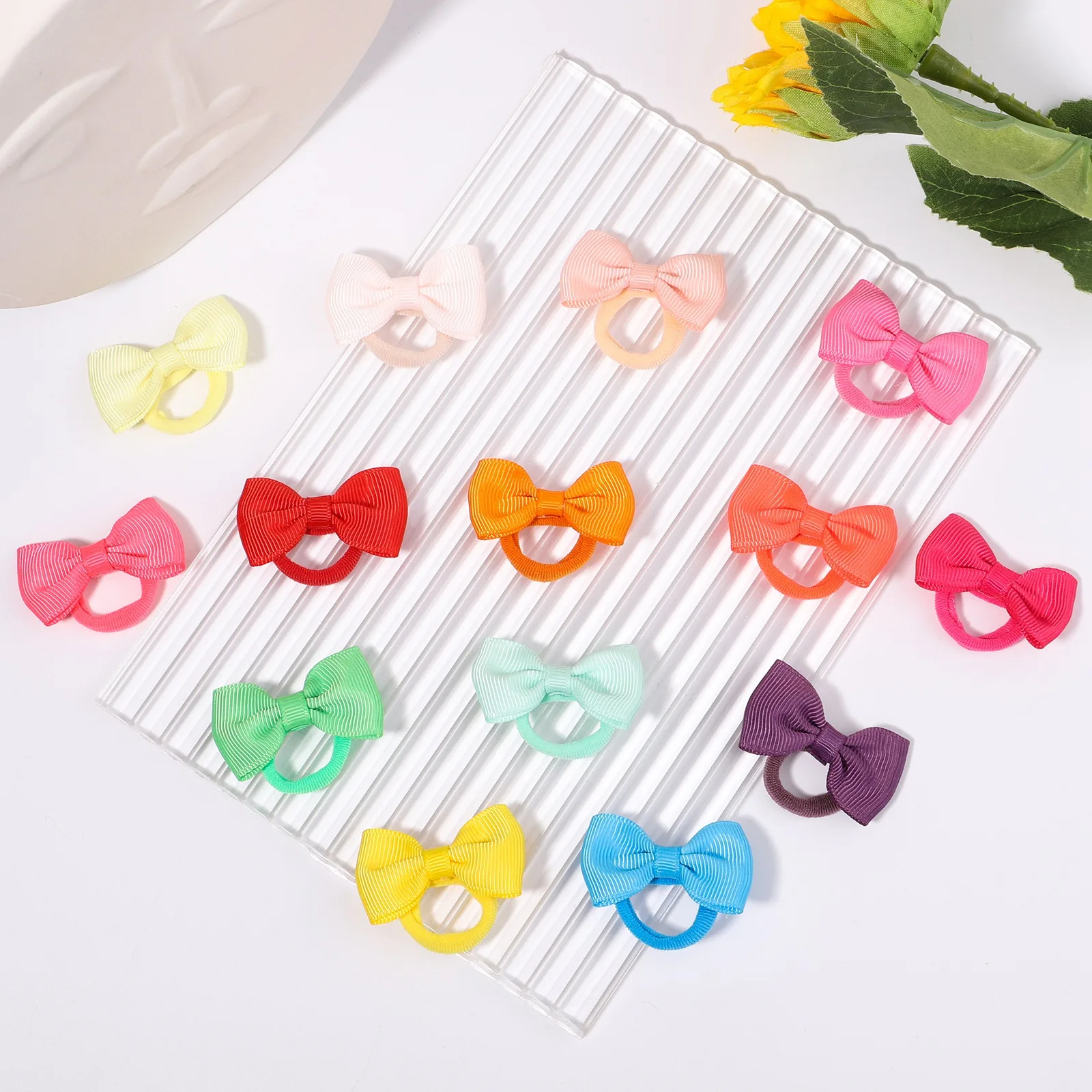 10Pcs/Set Mini Bows Elastic Hair Bands For Cute Girls Nylon Rubber Band Hair Rope Ponytail Holder Headwear Kids Hair Accessories free shipping 10pcs 608zz bearing nylon pulley u groove 8 30 10 mm wheel for rope or wire