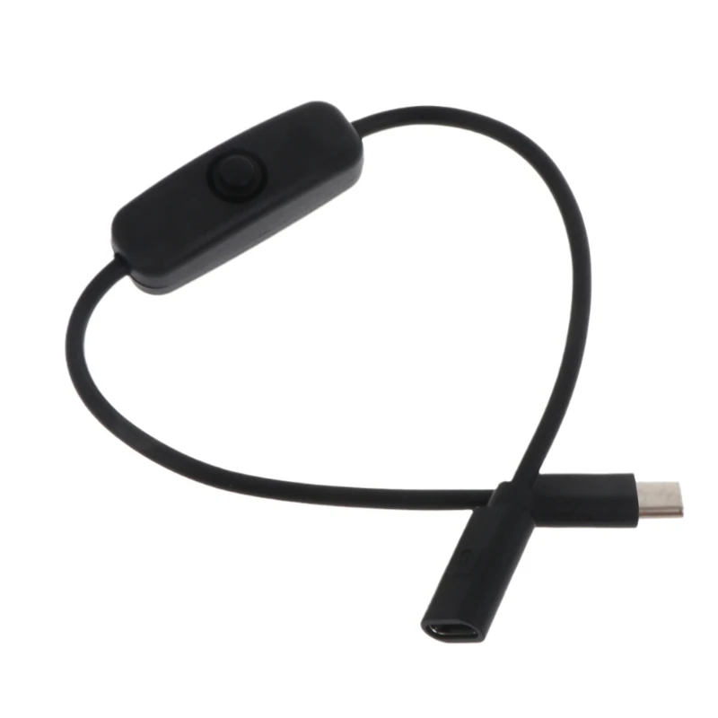 USB 유형 C 남성 유형 C 여성 연장 케이블(ON/OFF 스위치 포함) 빨간색 Led