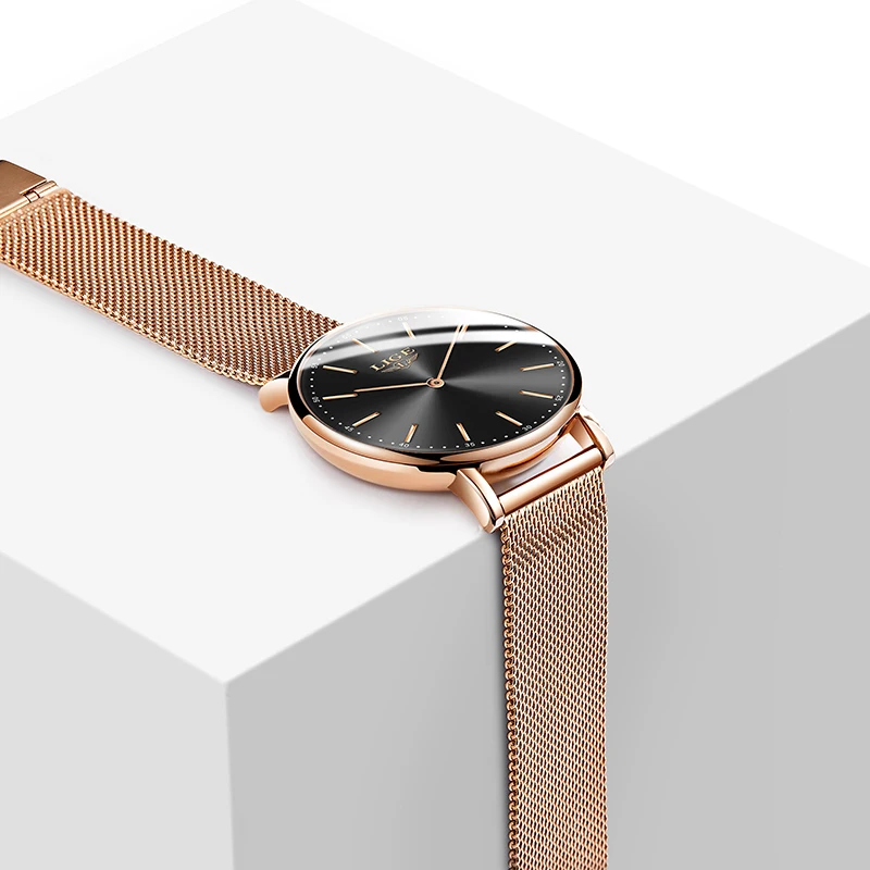 LIGE Fashion Luxury Watch Business Mesh Belt Quartz Watches for Men Wristwatch Casual Sport Waterproof Simple Clock Reloj Hombre