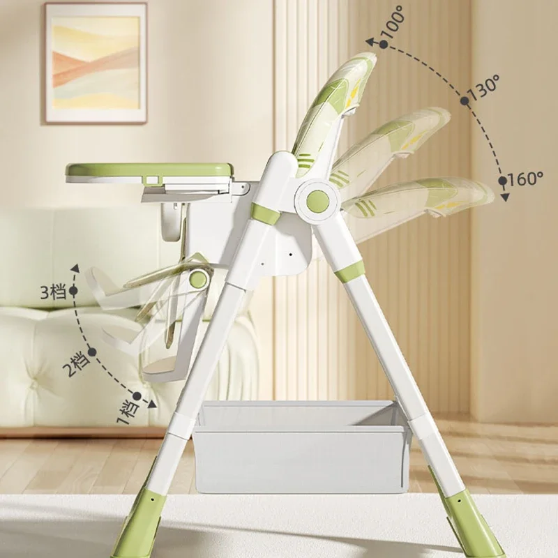 High Kitchen Backrest Chair Children's Folding Wheels Kid Feeding Chair Platform Growing Mueble Infantil Infantil Room Furniture