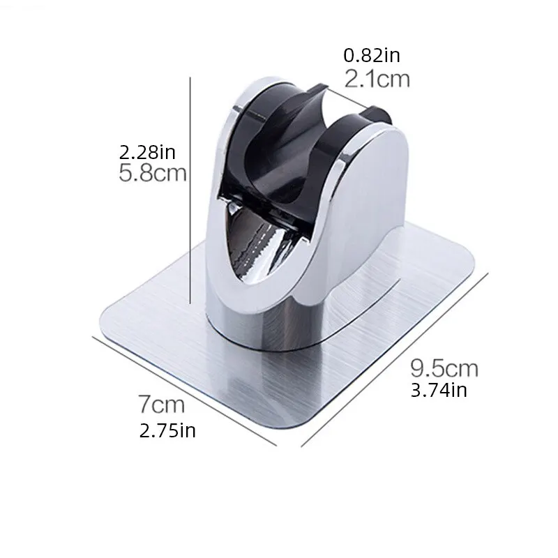 Universal Showerhead Holder Wall Mounted Punch Free Adjustable Shower Bracket Self Adhesive Bathroom Accessory