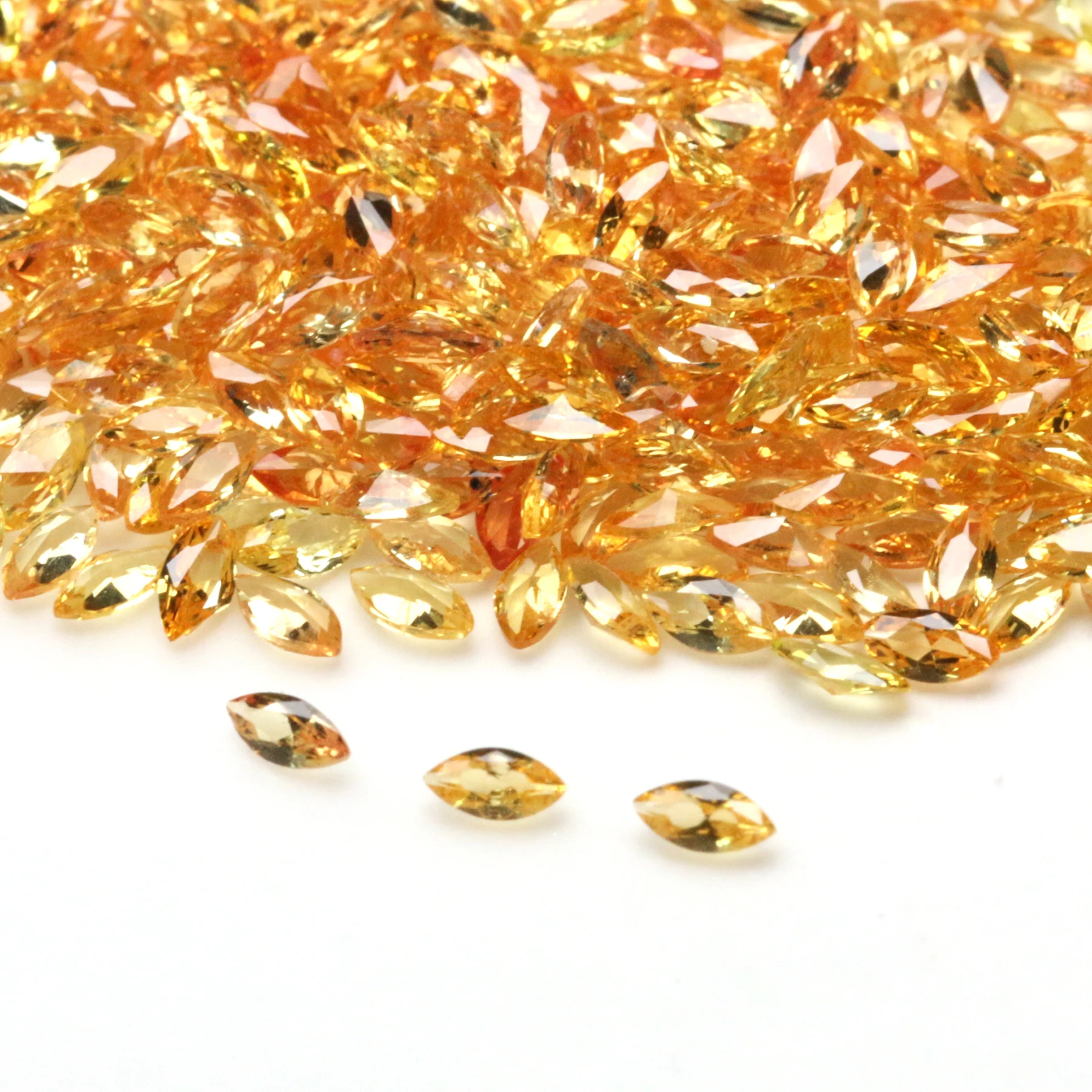 

High Quality Wholesale Factory Price Natural Loose Gemstone Marquise Brilliant Cut 1.5x2.5-3x6mm Yellow Sapphire