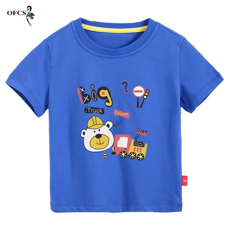 

Summer 2-12 Year Baby Clothes Children Short Sleeves T Shirts Fashion Cartoon Print Kids Tops New Arrival Boys Girls Sweatshits