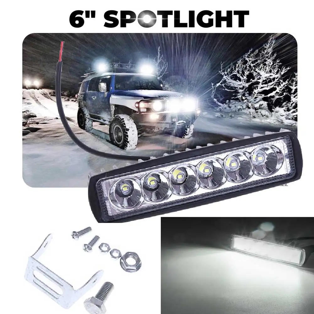 

6LED Car Offroad Working Light Bar Auto Motorcycle Truck ATV For Spotlight 12V 24V 6000K Auxiliary Motorbike Headlight