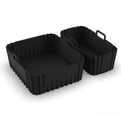 Reusable Silicone Air Fryer Liner - Non - Stick Basket Insert for Dual Air Fryers, 6L/3L Capacity (2pcs)