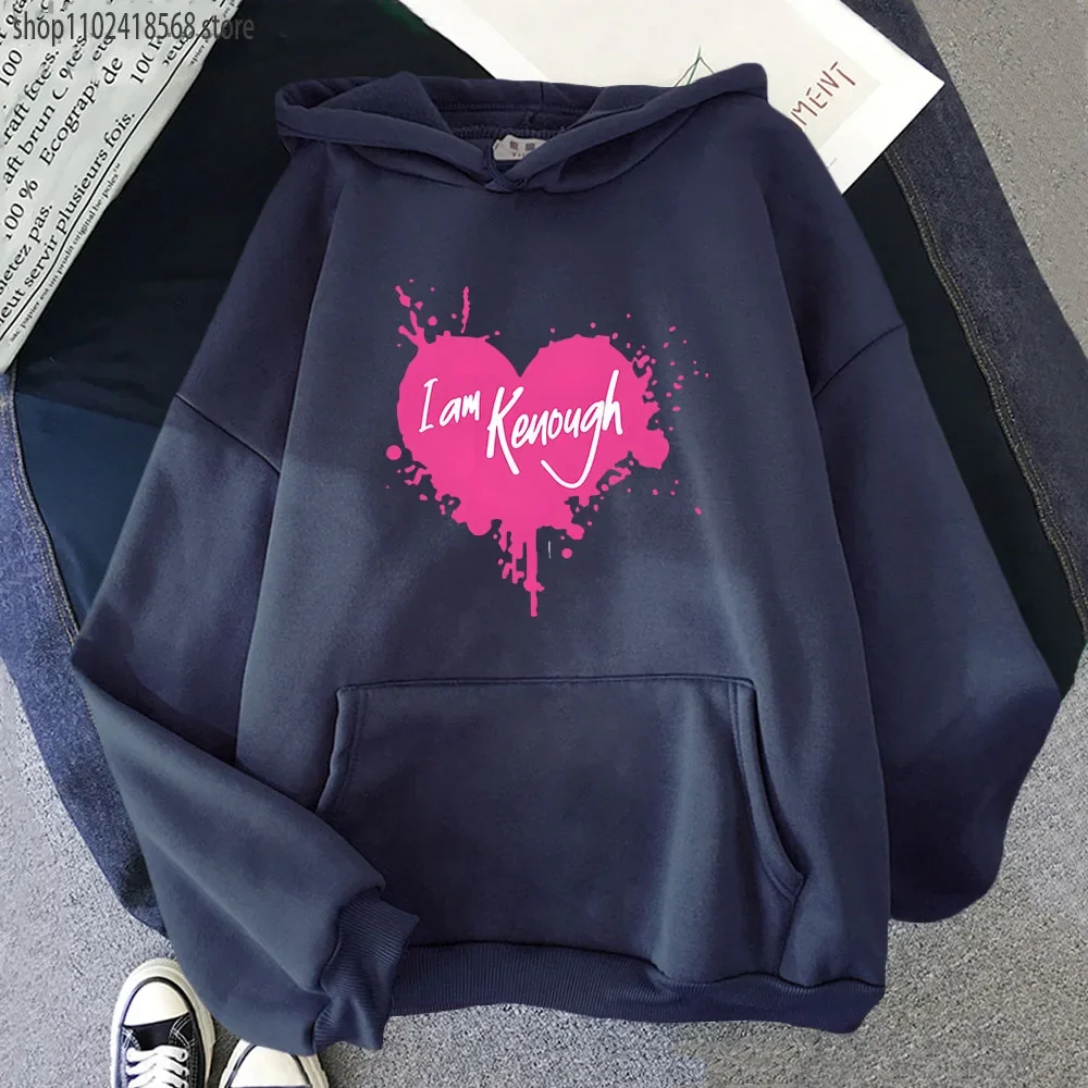 Hot Pink Hoodies I Am Kenough Swaeatshirt Funny Movice Clothes High Streetwear Women Clothing Fleece Men Pullover Y2k Top Winter