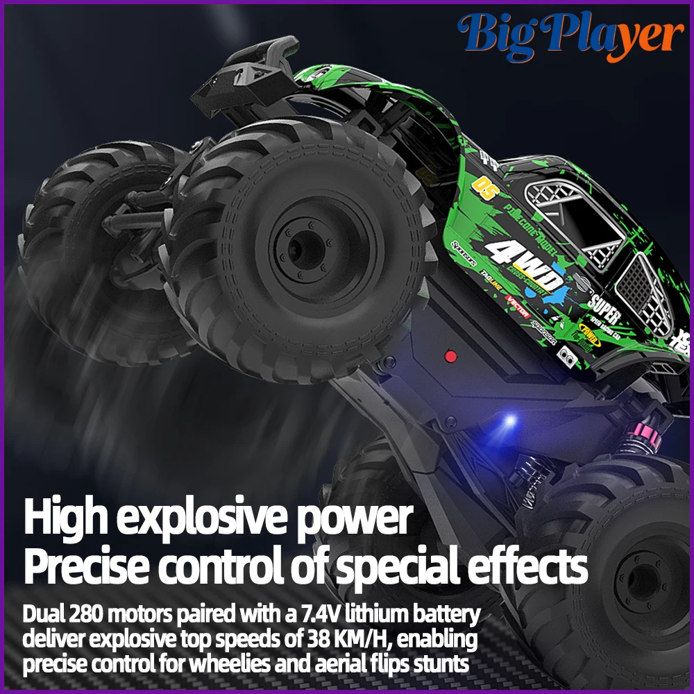SG1805 1/18 4WD RC 몬스터 스턴트 트럭 2.4GHz 완전 비례 제어 리모컨 고출력 버스트 휠리 오프로드 자동차 장난감 선물