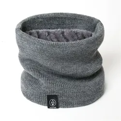 Luxurious Winter Unisex Knitted Snood Scarf - Cashmere Feel & Warmth - 16cm (Gray)