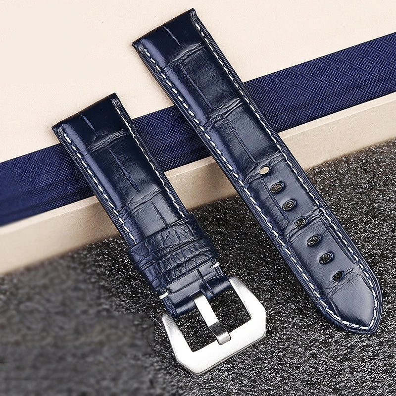 

22mm 24mm Alligator Leather strap For Panerai automatic mechanical PAM01274 PAM1135 PAM1144 PAM1313 Genuine Leather Watchband