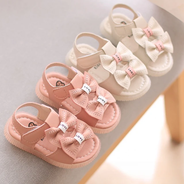 Summer Children Sandals Baby Girls Princess Shoes 1-3 Year Old Kids  Toddlers Bowtie Soft Soles Non-slip Shoes Повседневная обувь - AliExpress