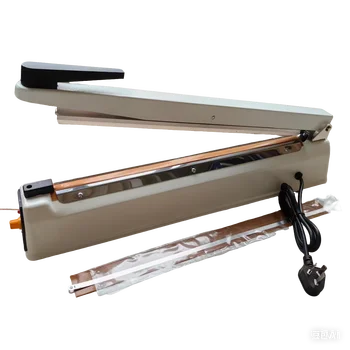 30cm*8mm Manual Metal Case Impulse Sealing Machine Code Sealer Heat Plastic Bag Sealer With Date Mold 8mm Wide Seal Width 1