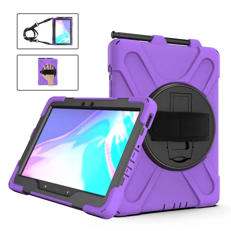 Durable Silicone Protective Case with 360° Stand, Pen Slot, and Shoulder Strap
