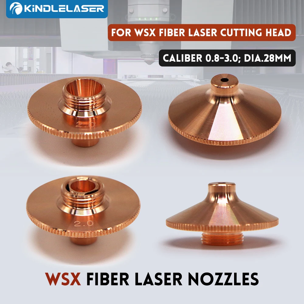 KINDLELASER WSX Laser Nozzles Single/Double Layers Dia.28mm H15 Caliber 0.8-3.0mm for WSX Fiber Laser Cutting Head