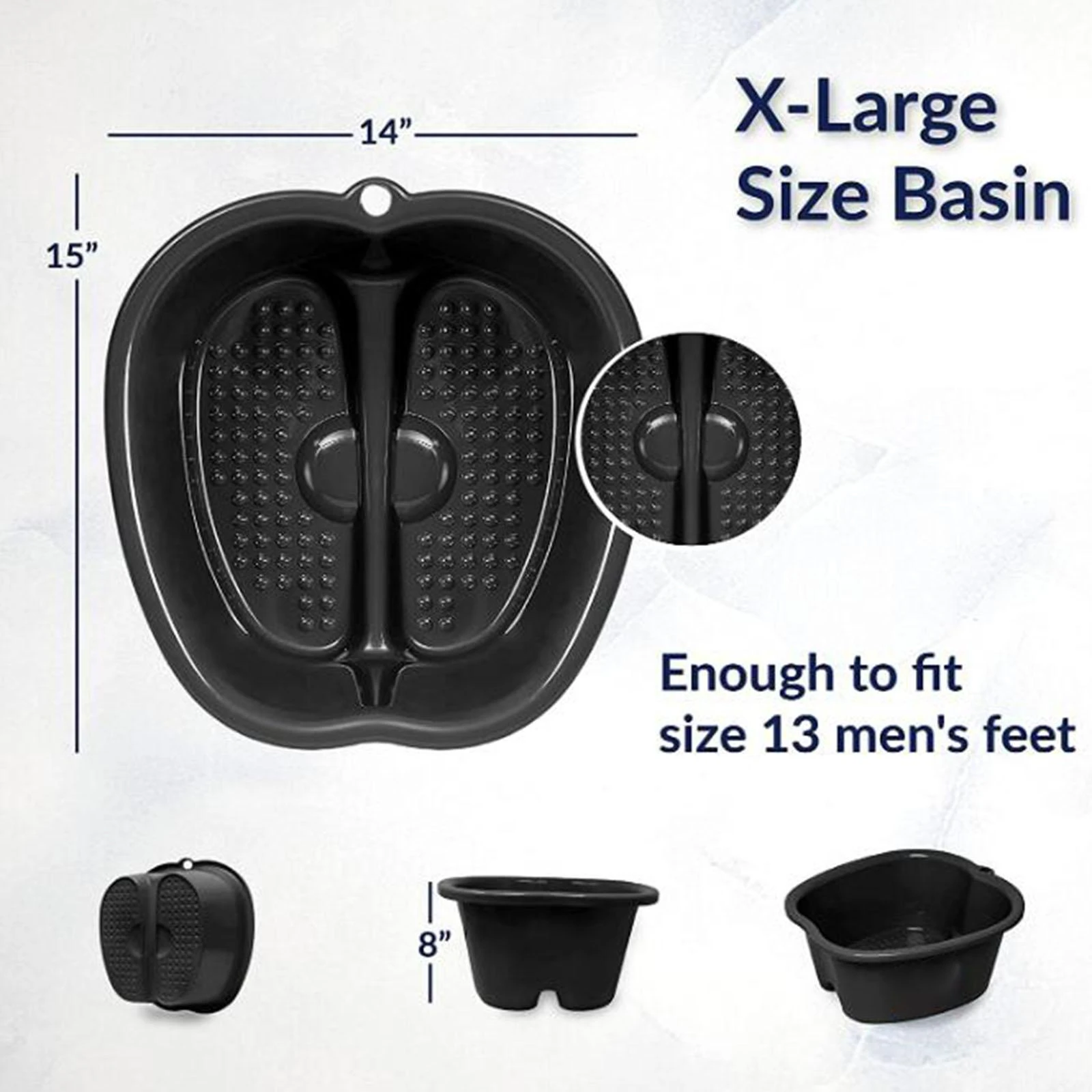 Portable Foot Soaking Tub Foot Soaking Bath Basin with Hanging Hole