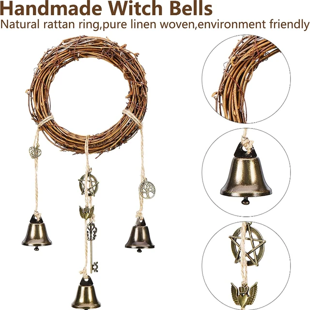 Witch Bells Protection For Door Knob Hanger Wind Chimes Witchy Things Clear  Negative Energy Witchcraft Supplies