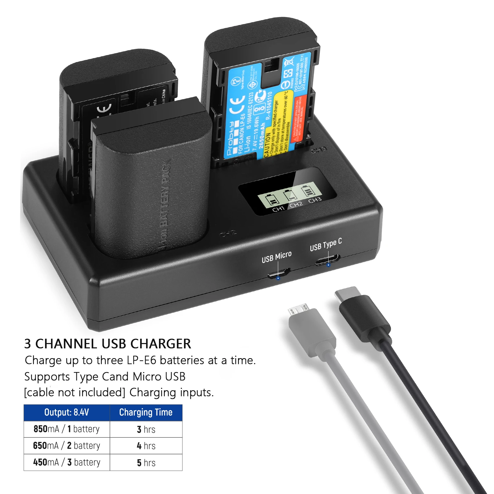 Triple Slot Battery Charger