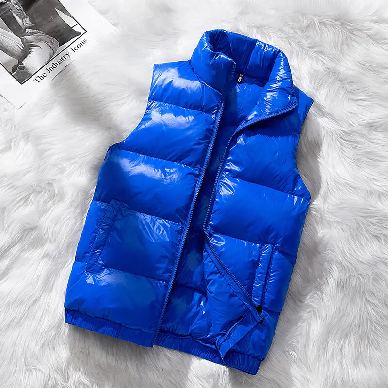 Winter Brand Clothing Male Zipper Down Vest Jackets Casual Men's Waistcoat Winter Windproof Coats Vest Jacket Warm Sleeveless