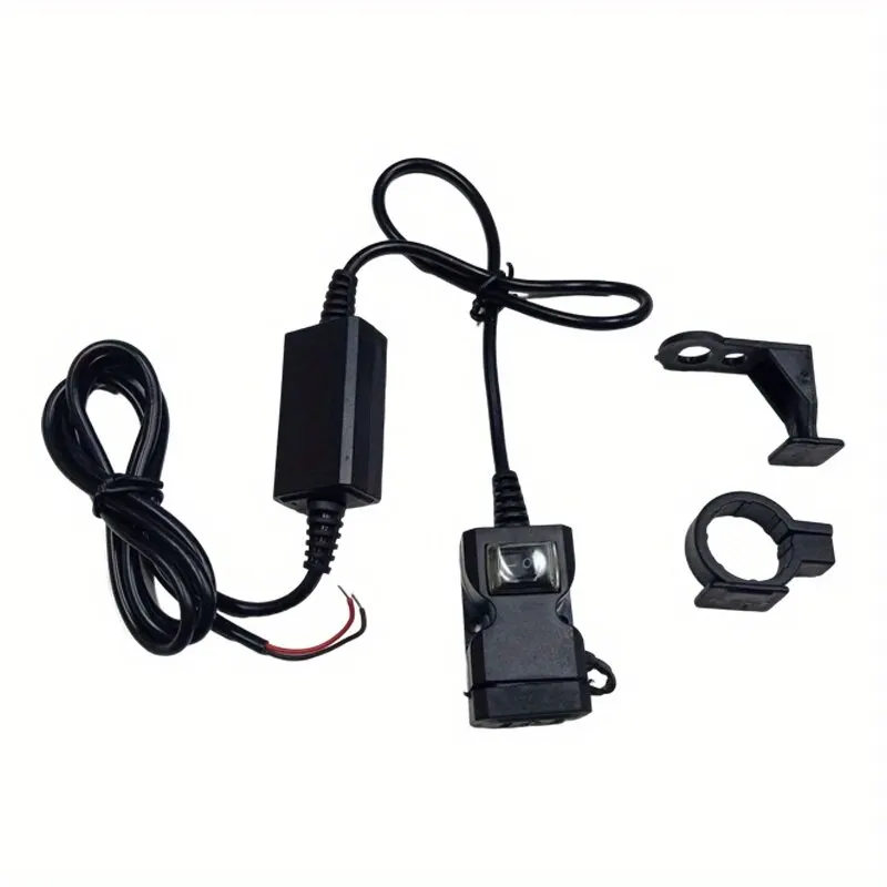 1pc Motorrad Dual USB Ladegerät Adapter Rückspiegel wasserdichte Netzteil buchse für iPhone Samsung Huawei – Detail 3