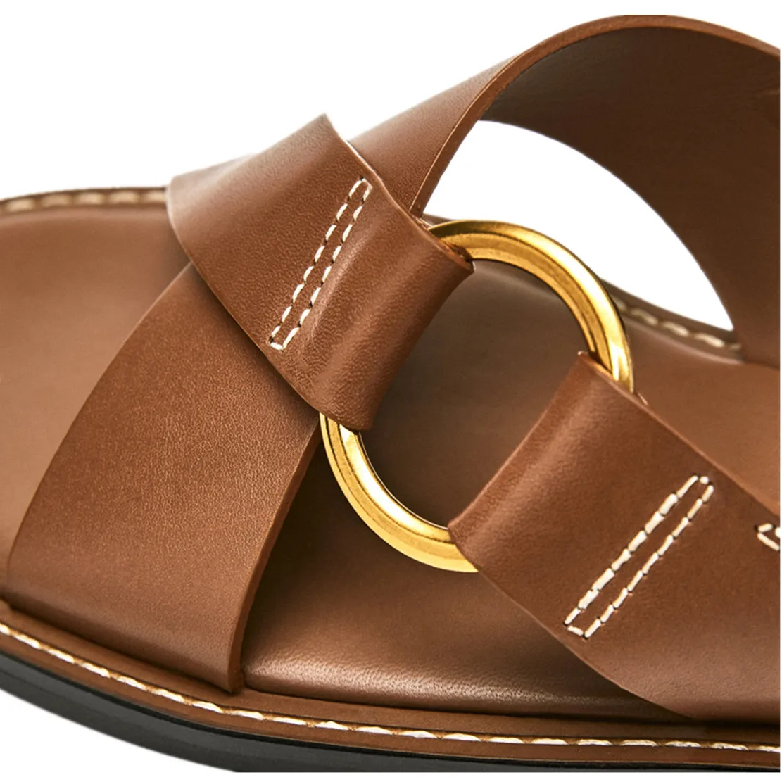 Maxdutti French Girls Vintage Roma Sandals Women Buckle Fashion Casual Flat Genuine Leather Sandals Women