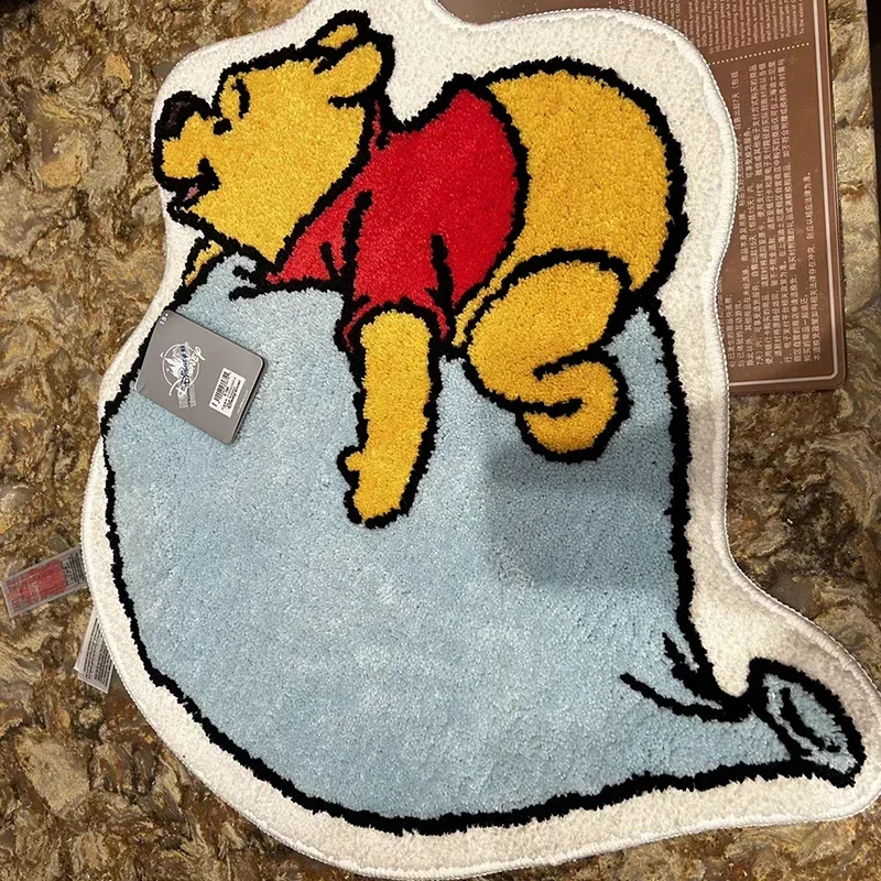 Disney Winnie the Pooh Kawaii Cartoon Anime Faux Cashmere bedroom Carpet Bathroom Entrance doormat Non-slip Mat Plush Mat Kid 3