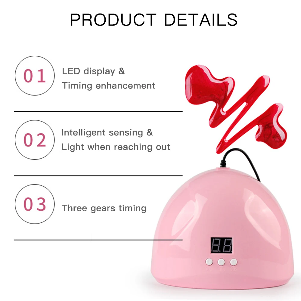 Usb Nail Phototherapy Machine Nail Lamp 12 Uv Leds Light Curing 36W Polish Gel Infrared Sensor Machine Art