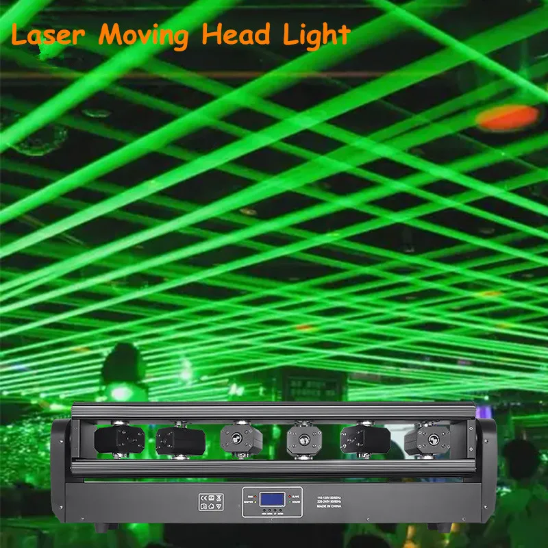 

Scanning Laser Light Bar Disco Lamp Laser Full-color Shaking Head Lights Stage Lighting 6 Eyes RGB DMX Stage Effect Large Events
