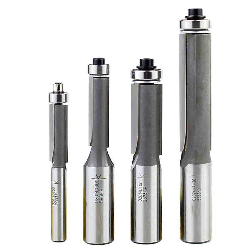 1 PC 6.35mm 12.7mm shank Solid Carbide Bearing Guided Flush Trim Router